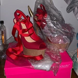Brand new Shoedazzle ribbon heels!